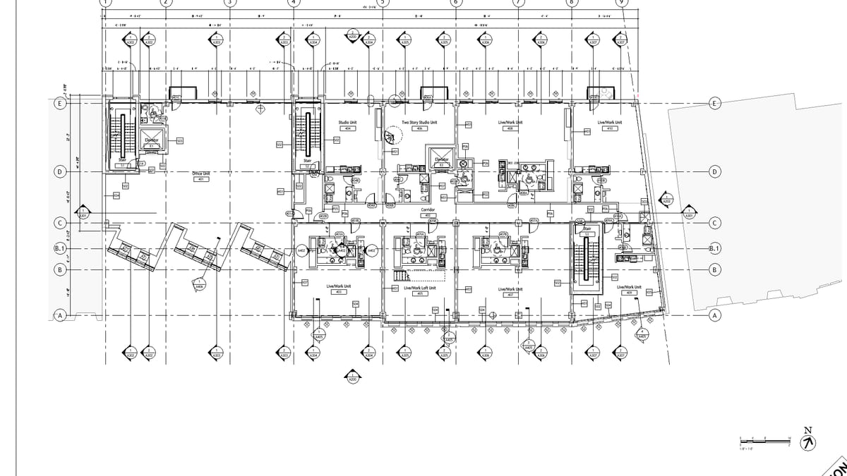 A Revit floor plan viewport positioned on its sheet, ready to match the floor below
